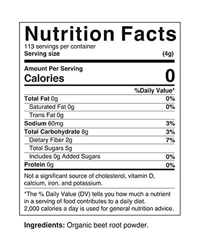 2 Pack - Nova Nutritions Certified Organic Beet Root Powder 16 OZ (454 gm) - Nitric Oxide Booster - Boost Stamina and Increases Energy (Total 32 OZ)