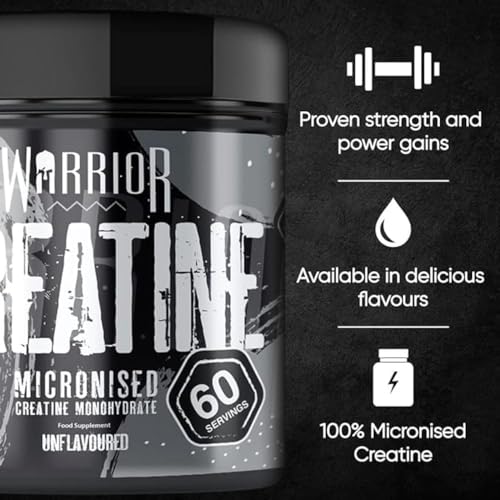 Warrior Creatine Monohydrate Powder – 300g – Micronised for Easy Mixing Warrior