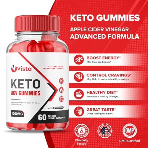 (2 Pack) Vista Keto Acv Gummies - Official Formula, Vegan - Vista Keto + Acv Gummies Healthly