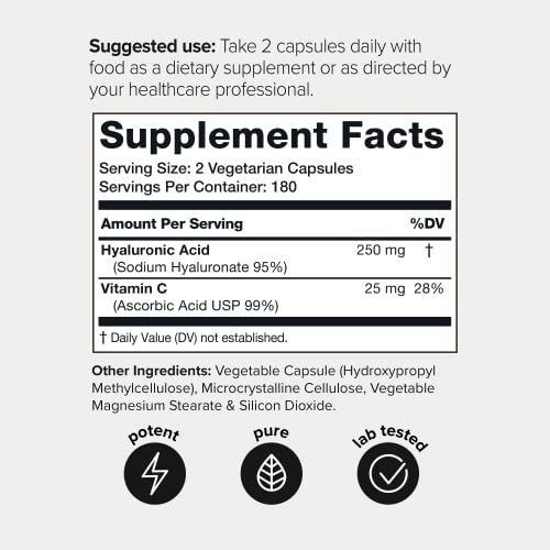 Toniiq Ultra High Purity Hyaluronic Acid Supplements - 95%+ Highly Purified and Bioavailab Toniiq