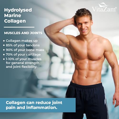 Vitazam Pure Marine Collagen Powder - 100% Hydrolysed Collagen Peptides for Hair Skin and Nails VitaZam