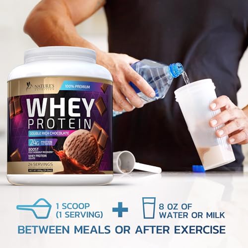 Whey Protein Powder 24g - Chocolate Ice Cream Whey Isolate Protein for Muscle Growth Nature's Nutrition