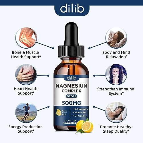 (2 Pack) Magnesium Glycinate, Citrate, Malate Liquid Drops-Triple Magnesium Complex dilib