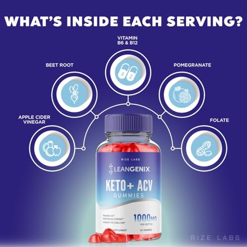 (3 Pack) Leangenix Keto ACV Gummies, Leangenix Keto + ACV for Advanced Weight Loss rize labs