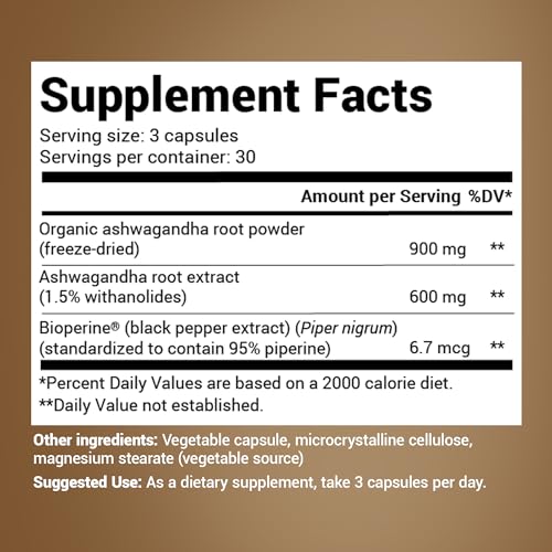 Dr. Berg Ashwagandha Capsules 1500mg - Includes Organic Ashwagandha Root Dr. Berg Nutritionals