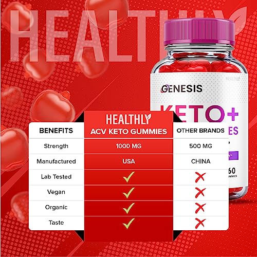 (2 Pack) Genesis Keto Gummies - Genesis Keto ACV Gummies Advanced Weight Apple 