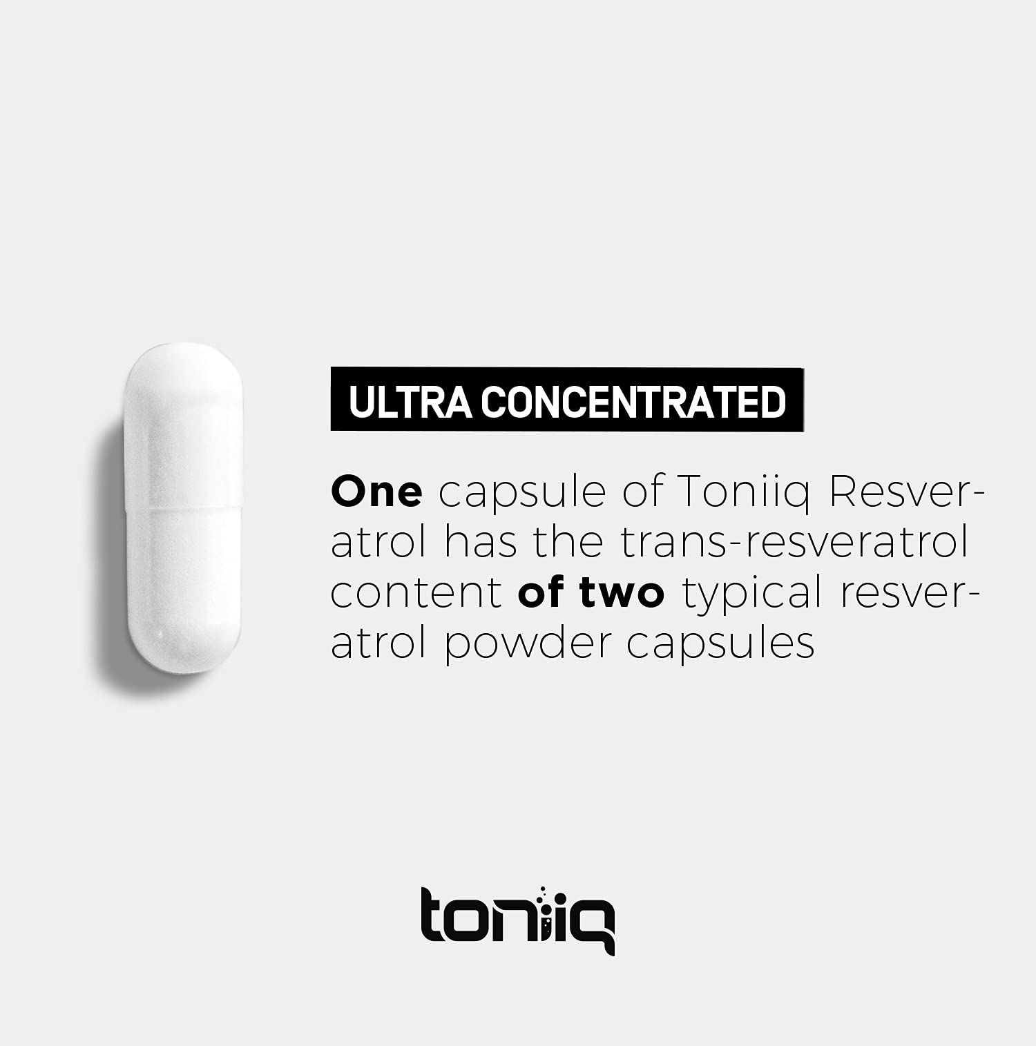 Toniiq Ultra High Purity Resveratrol Capsules - 98% Trans-Resveratrol - Highly Purified Toniiq