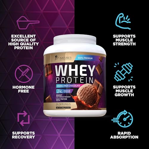 Whey Protein Powder 24g - Chocolate Ice Cream Whey Isolate Protein for Muscle Growth Nature's Nutrition
