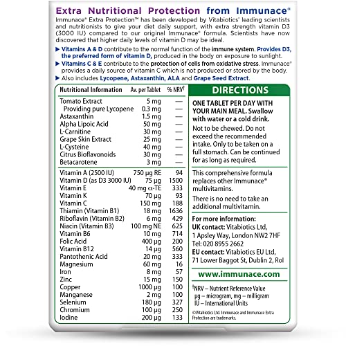Vitabiotics Immunace Extra Protection Tablets, 30 count Immunace