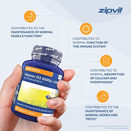 Vitamin D 4000iu 360 Micro Tablets. Vegetarian Society Approved. 12 Months Supply Zipvit