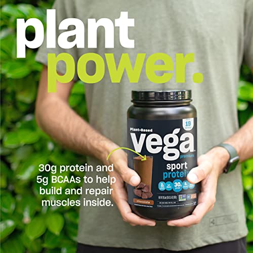 Vega Premium Sport Protein Mocha Protein Powder, Vegan, Non GMO, Gluten Free Plant Vega