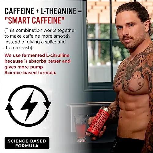 4 Gauge Natural Preworkout Without The Jitters | 30 Servings | Nitric Oxide Booster 4 Gauge