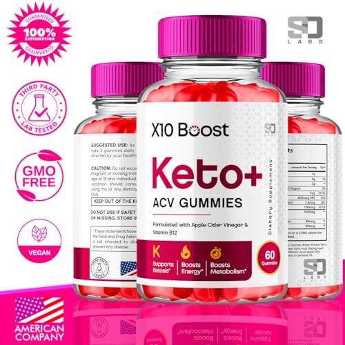 (2 Pack) X10 Boost Keto ACV Gummies Advanced Weight Loss, X10 Boost Keto S.O Labs