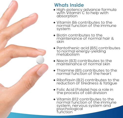 Vitamin B Complex - 365 Small Tablets (One Year Supply) High Strength All 8 B Vitamins NEW LEAF PRODUCTS