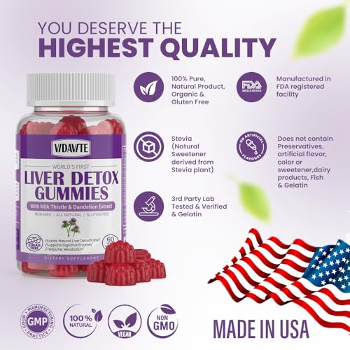 VIDAVITE Sugar-Free Liver Cleanse Detox & Repair Gummies — 1500mg Silymarin Milk VIDAVITE