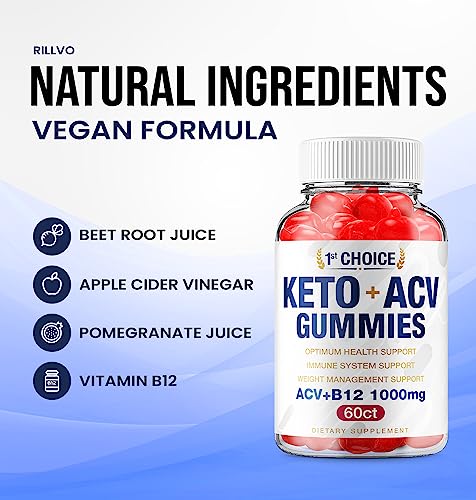 (2 Pack) 1st Choice Keto ACV Weight Loss Gummies Keto First Choice ACV Advanced Formula Rillvo