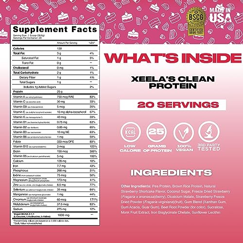 XEELA Plant Based Vegan Protein Powder - Independently Tested - 25g High Protein XEELA