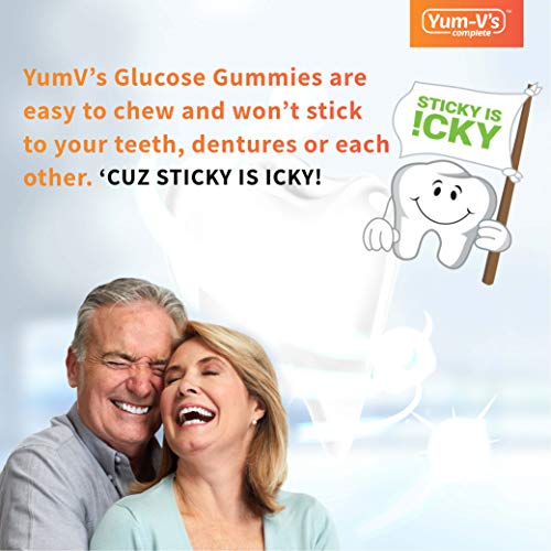 YumVs Complete Glucose Gummies, Raspberry Flavor, (60 Ct); Chewable YUM-V'S