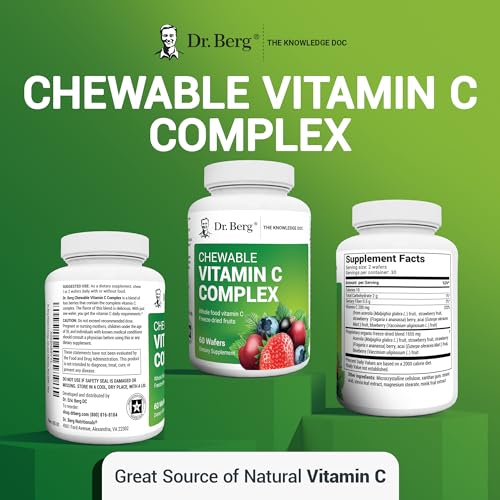 Dr. Berg's Vitamin C Complex Whole Food (60 Chewable) 100% Natural Vitamin C from Dr. Berg Nutritionals