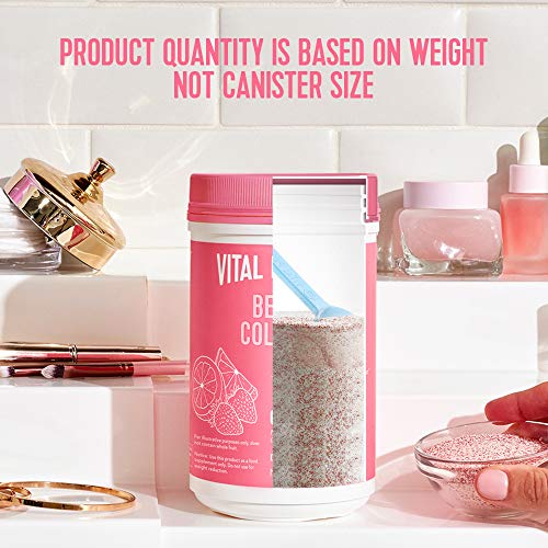 Vital Proteins Beauty Collagen (Strawberry Lemon, Canister) - 120mg of Hyaluronic Acid Vital Proteins