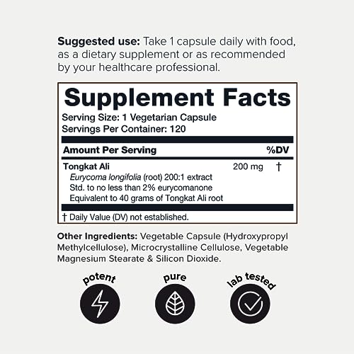 Tongkat Ali 40,000MG 200:1 Longjack for Men Extra Strength Ultra Concentrated Tongkat Toniiq