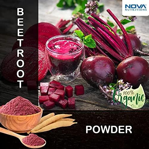 2 Pack - Nova Nutritions Certified Organic Beet Root Powder 16 OZ (454 gm) - Nitric Oxide Booster - Boost Stamina and Increases Energy (Total 32 OZ)