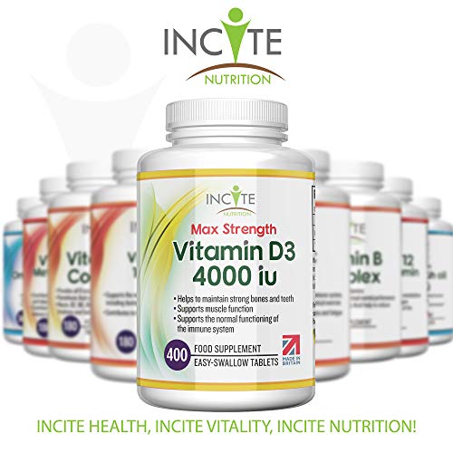 Vitamin D3 4000 iu - Vitamin D Tablets - 1 Year Supply Tablets - Vegetarian - Vitamin D Incite Nutrition