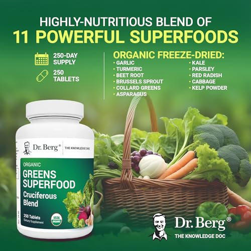 Dr. Berg's Greens Superfood Cruciferous Vegetable Tablets - Vegetable Supplements Dr. Berg Nutritionals