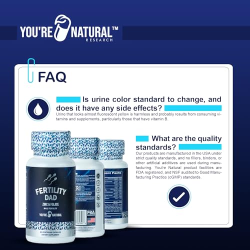 YOU'RE NATURAL Male Fertility Vitamins, Optimal Sperm Count, Motility, and Strength, Ashwagandha