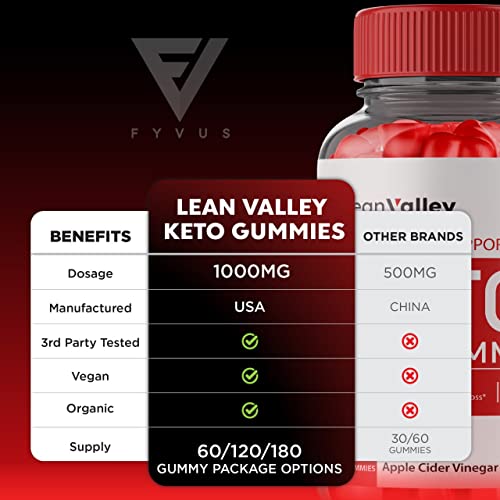 (2 Pack) Lean Valley Keto ACV Gummies Advanced Weight Loss Formula - Lean Valley Fyvus