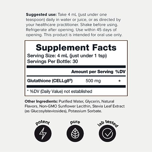 Lab Tested Ultra Bioavailable Liposomal Glutathione - 4 fl. oz Mixable Wild Berry Natural Toniiq