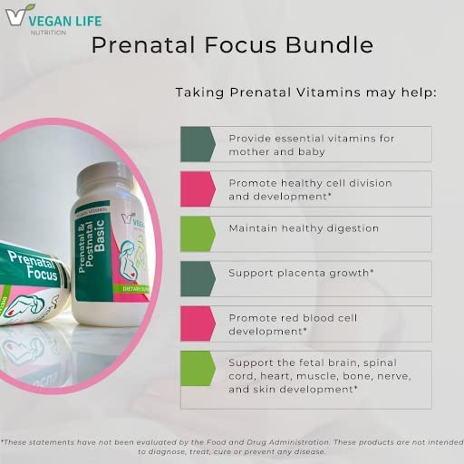 Vegan Life Nutrition - Vegan Prenatal Vitamins - Folate, Choline, Vitamins A, B, C, D, E, K, and More Vegan Life Nutrition