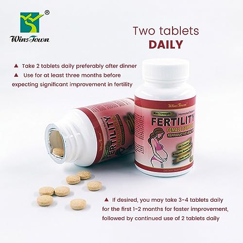Wins Town Fertility Tablet for Women with Prenatal Vitamins, Female Fertility Supplement Wins Town