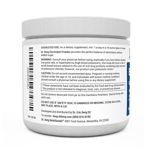 Dr. Berg Hydration Keto Electrolyte Powder - Enhanced w/ 1,000mg of Potassium & Real 
