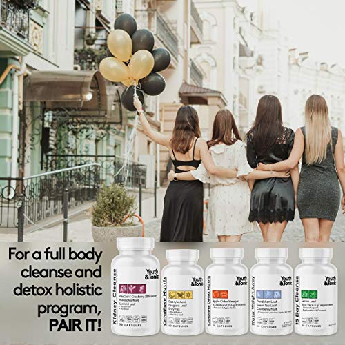 Youth & Tonic Kidney Cleanse Detox for Residual Metabolic Waste & Excess Body Water for Urinary Tract Youth & Tonic