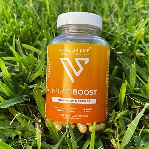 Vatellia Life Nitric Boost - Nitric Oxide for Blood Pressure Support, Natural Circulation & Heart Health Support - Supplement - 60 Day Supply