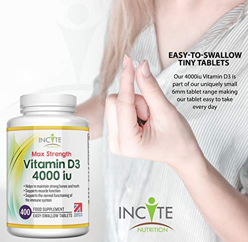 Vitamin D3 4000 iu - Vitamin D Tablets - 1 Year Supply Tablets - Vegetarian - Vitamin D Incite Nutrition