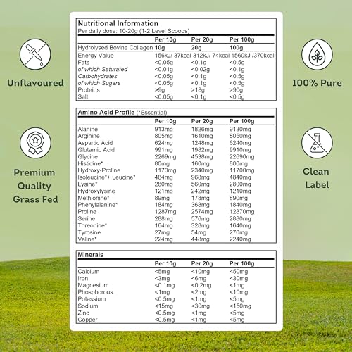 100% Pure Collagen Powder Protein Peptides - General Healthcare 300g Supplement General Healthcare