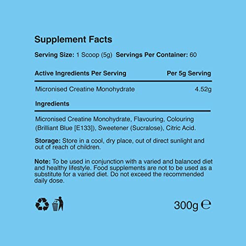 Warrior Creatine Monohydrate Powder – 300g – Micronised for Easy Mixing Warrior