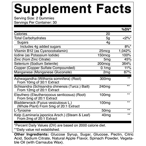Vitamatic 2 Pack Vegan Thyroid Support Gummies with Iodine & Kelp - 60 Count Vitamatic