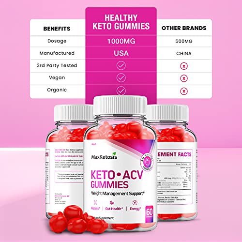 (2 Pack) Max Ketosis Keto ACV Gummies Max Ketosis Advanced Formula Apple Cider Vinegar Rillvo