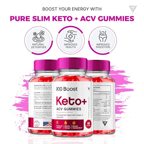 (2 Pack) X10 Boost Keto ACV Gummies, X10 Keto Boost Gummies Advanced Weight Loss Fyvus