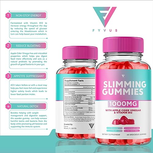 (3 Pack) Slimming Gummies It Works Slimming Gummies for Weight Loss with Apple Cider Fyvus