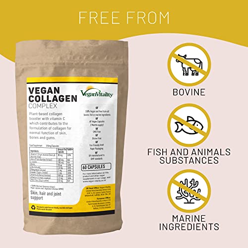 Vegan Collagen Supplement for Skin, Hair, Nails, Joints & Bones with Vegan Vitality