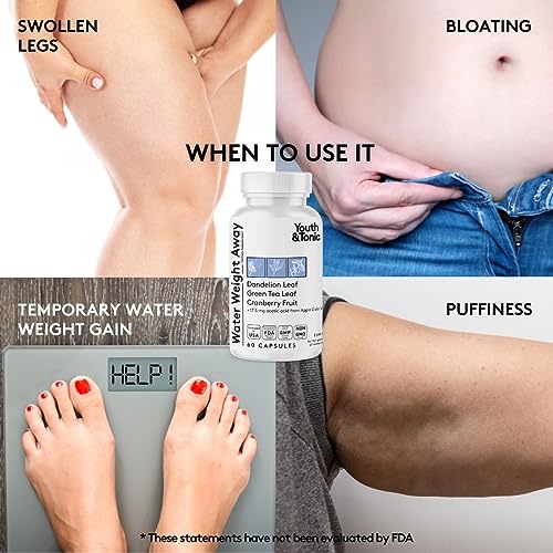 Water Weight Pills for Thin Waistline Belly Bloating Swelling & Temporary Water Retention Youth & Tonic