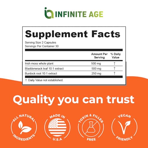 INFINITE AGE: 1250mg Sea Moss Advanced Superfood - High-Potency, Vegan INFINITE AGE