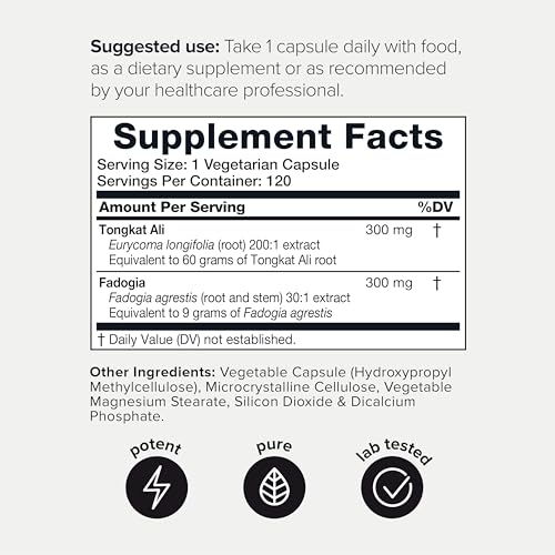 Ultra Concentrated 69,000mg Tongkat Ali Fadogia Agrestis Blend – 200:1 Tongkat Ali + 30:1 Toniiq