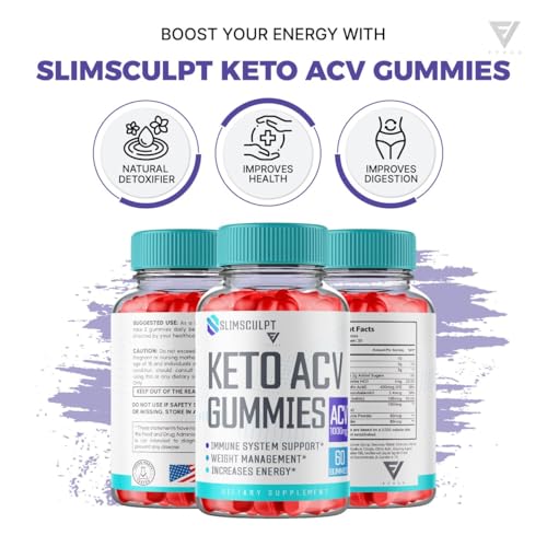 (2 Pack) Slimsculpt Keto ACV Gummies, Slim Sculpt Keto Gummies Drops Advanced Apple Kohzie