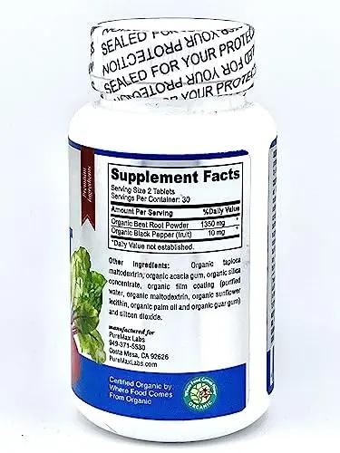 YUMMYVITE Organic Beet Root Powder Tablets - 1350mg with Black Pepper for Faster YUMMYVITE